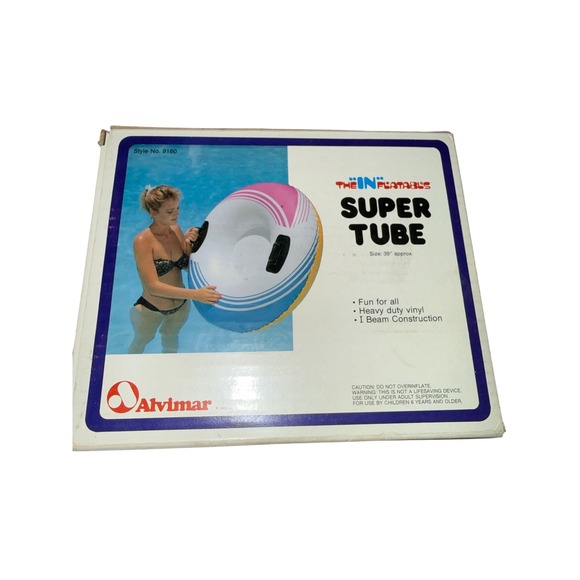 Alvimar Other - Vintage Alvimar The Inflatables Super Tube 39 Inch Pool Float Striped